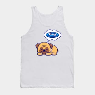 Cute Pug Dog Dream Bone Cartoon Tank Top